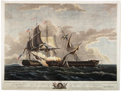 U.S. Fregat Constitution neemt Fregat Guerriere gevangen, 1813 door Thomas Birch